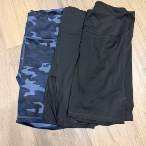 Camouflage and Black Biker Shorts Set
